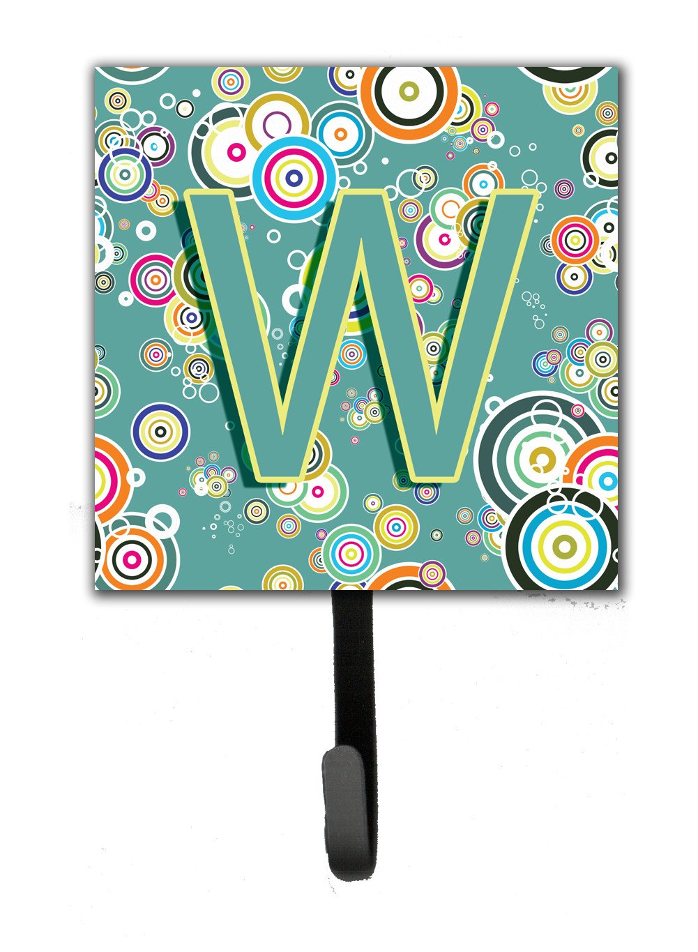 Letter W Circle Circle Teal Initial Alphabet Leash or Key Holder CJ2015-WSH4 by Caroline&#39;s Treasures