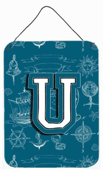 Letter U Sea Doodles Initial Alphabet Wall or Door Hanging Prints CJ2014-UDS1216 by Caroline's Treasures