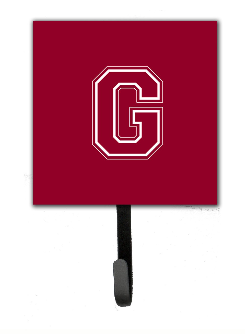 Letter G Initial Monogram - Maroon and White Leash Holder or Key Hook by Caroline's Treasures