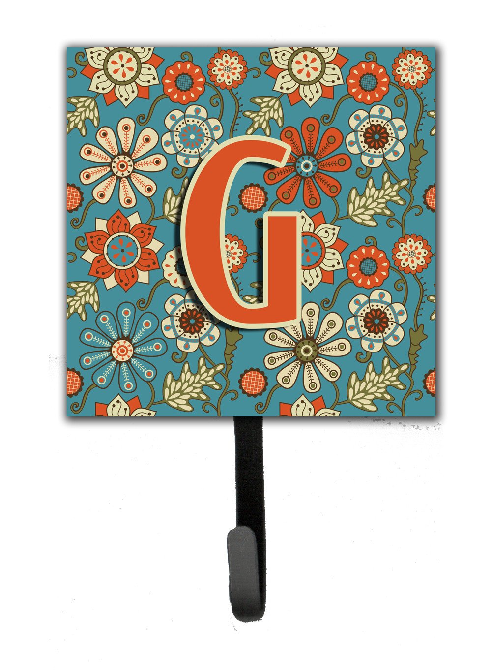 Letter G Flowers Retro Blue Leash or Key Holder CJ2012-GSH4 by Caroline's Treasures