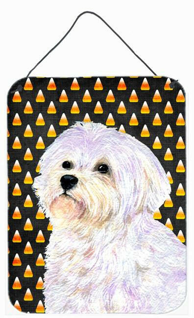 Maltese Candy Corn Halloween Portrait Wall or Door Hanging Prints by Caroline's Treasures