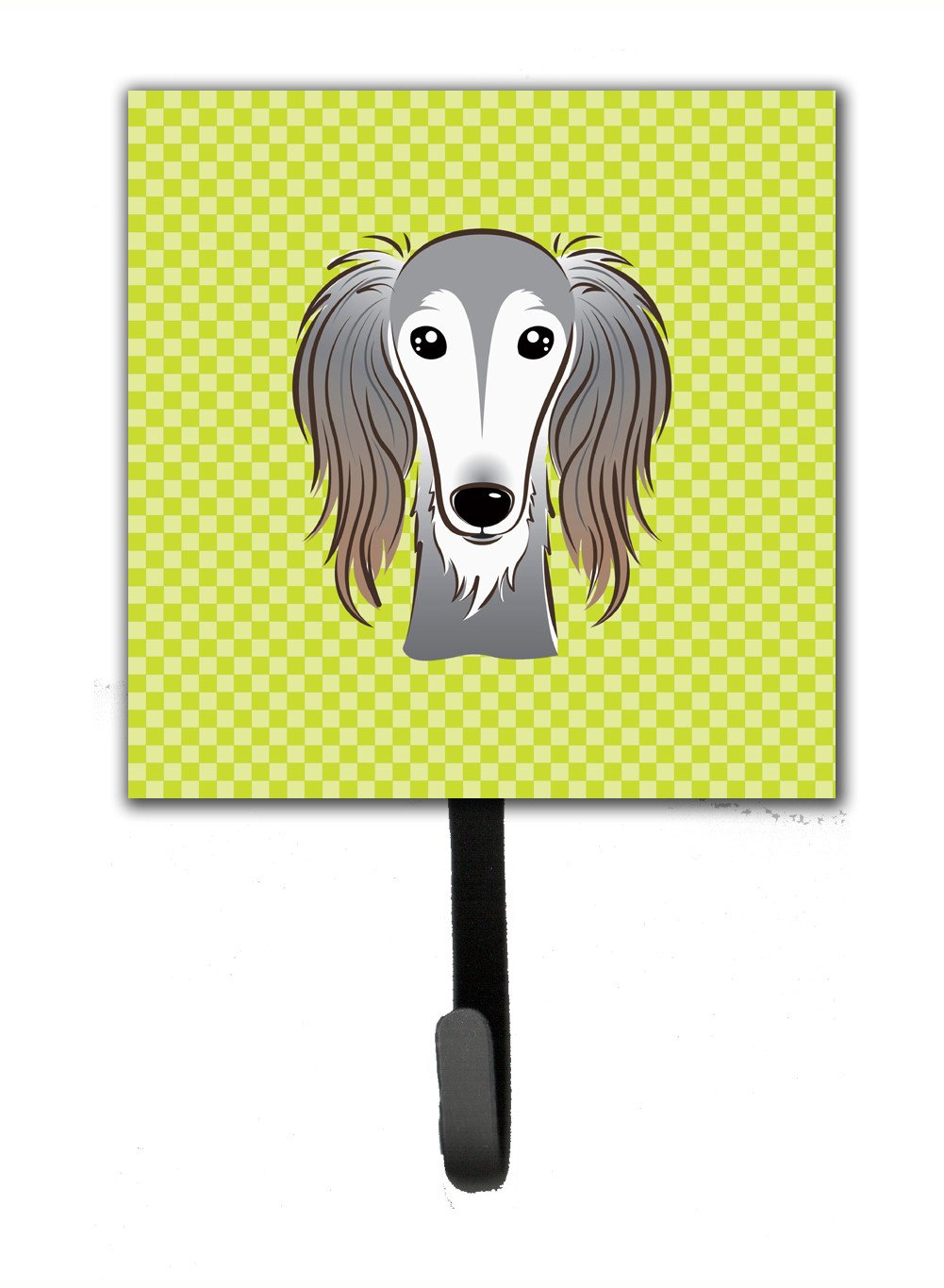 Checkerboard Lime Green Saluki Leash or Key Holder BB1291SH4 by Caroline&#39;s Treasures