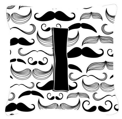 Letter I Moustache Initial Canvas Fabric Decorative Pillow CJ2009-IPW1414 by Caroline's Treasures