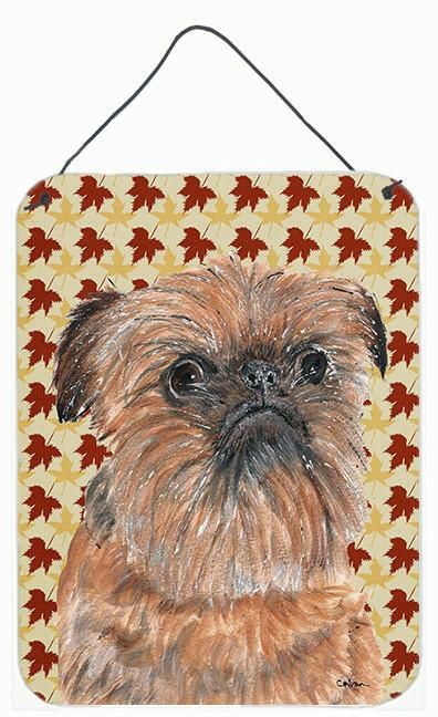 Brussels Griffon Fall Leaves Aluminium Metal Wall or Door Hanging Prints by Caroline's Treasures