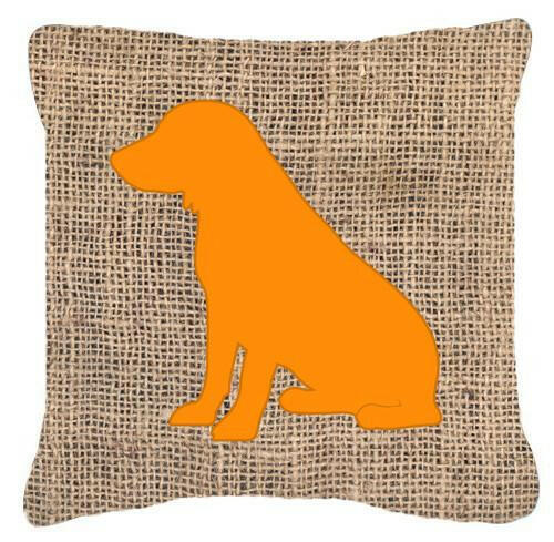 Boykin Spaniel Burlap and Orange   Canvas Fabric Decorative Pillow BB1070 - the-store.com