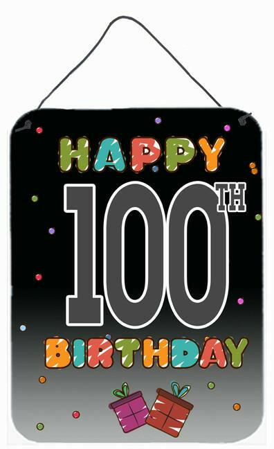 Happy 100th Birthday Wall or Door Hanging Prints CJ1129DS1216 by Caroline's Treasures