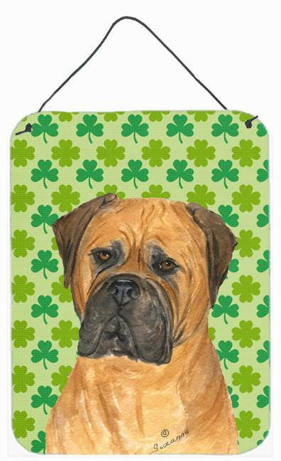 Bullmastiff St. Patrick's Day Shamrock Portrait Wall or Door Hanging Prints by Caroline's Treasures