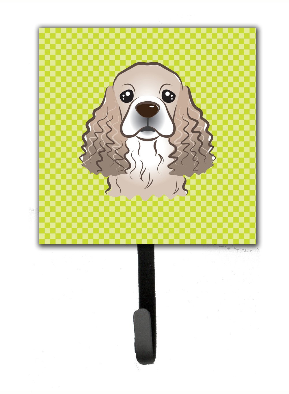 Checkerboard Lime Green Cocker Spaniel Leash or Key Holder BB1278SH4 by Caroline's Treasures