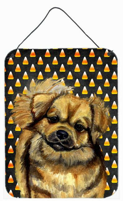 Tibetan Spaniel Candy Corn Halloween Portrait Wall or Door Hanging Prints by Caroline's Treasures