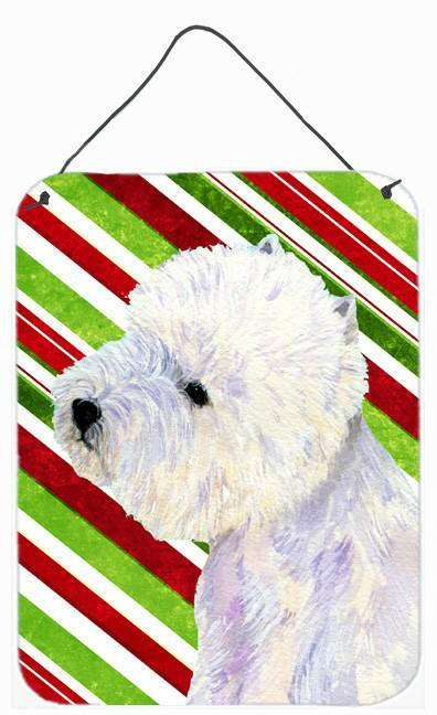 Westie Candy Cane Holiday Christmas Aluminium Metal Wall or Door Hanging Prints by Caroline&#39;s Treasures