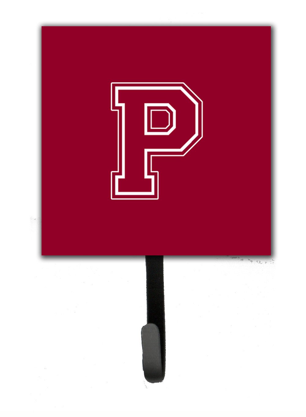 Letter P Initial Monogram - Maroon and White Leash Holder or Key Hook by Caroline&#39;s Treasures