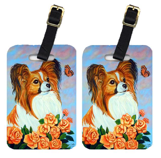 Pair of 2 Papillon Luggage Tags by Caroline&#39;s Treasures