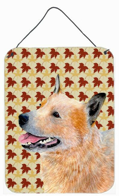 Australian Cattle Dog Fall Leaves Portrait Wall or Door Hanging Prints by Caroline's Treasures