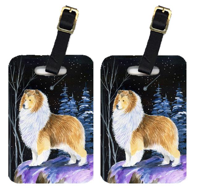 Starry Night Sheltie Luggage Tags Pair of 2 by Caroline&#39;s Treasures