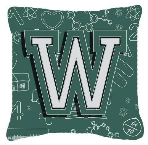 Letter W Back to School Initial Canvas Fabric Decorative Pillow CJ2010-WPW1414 by Caroline's Treasures