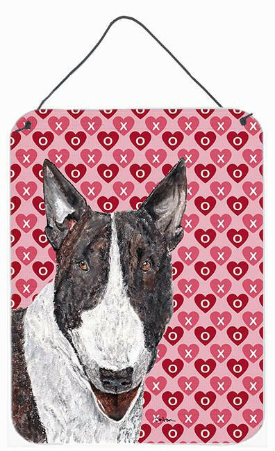 Bull Terrier Valentine's Love Aluminium Metal Wall or Door Hanging Prints by Caroline's Treasures