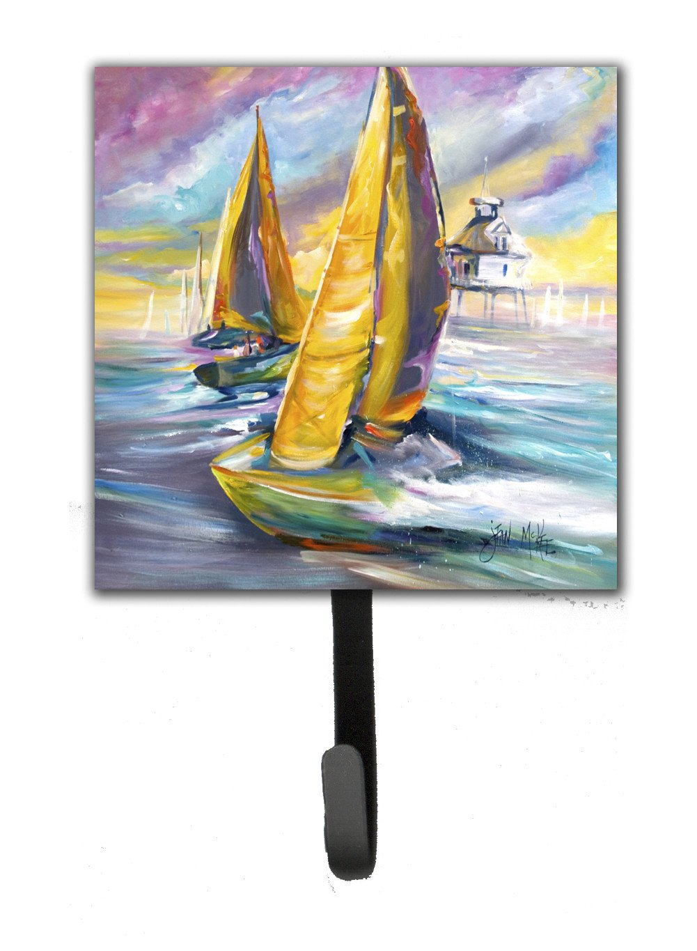 Middle Bay Lighthouse Sailboats Leash or Key Holder JMK1234SH4 by Caroline&#39;s Treasures