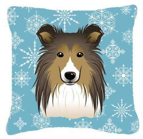 Snowflake Sheltie Fabric Decorative Pillow BB1676PW1414 - the-store.com