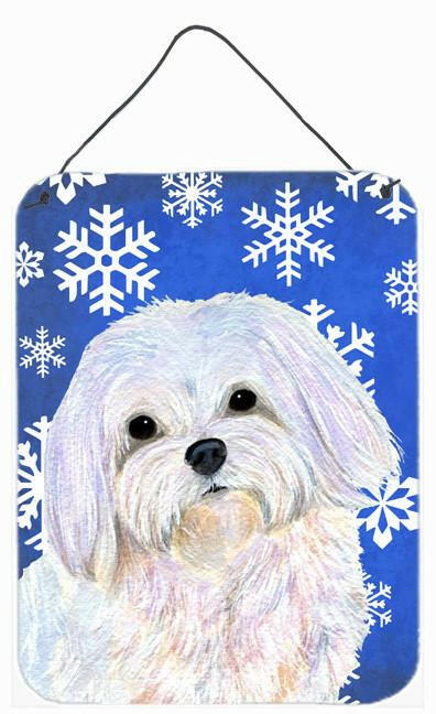 Maltese Winter Snowflakes Holiday Aluminium Metal Wall or Door Hanging Prints by Caroline's Treasures